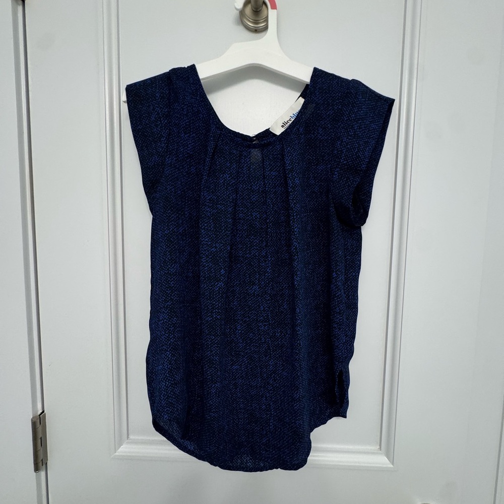 AliceBlue Navy Blue Sleeveless Women's Top